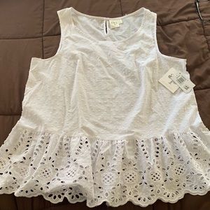 NWT white sleeveless top Adyson Parker size Large